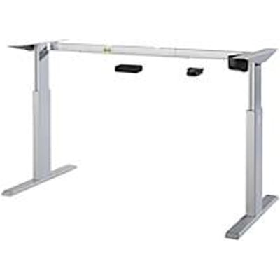 Schäfer Shop Select tafelframe Ergo-T, voor tafelbladen 1200-1800 mm, elektrisch in hoogte verstelbaar, H 725-1185 mm, T-voet, aluminium zilver