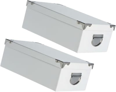 5Five Spullen Opbergdoos box - 2x - wit - 28 x 20 x 11 cm - Karton - Diverse toepassingen - Opslagbox