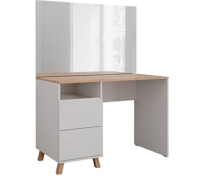 Vicco Karen Kaptafel – 110 cm met spiegel Wit/Kunstnijverheid