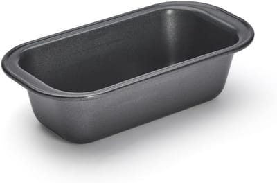 Famanu - Cakevorm van staal met antiaanbaklaag – 15 x 7,5 x 4,8 cm, zwart