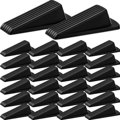Deurstoppers Rubber - Deurwig Set - Deuren Open Houden - Antislip Ontwerp - Tot 1.2 Inch Hoogte - Zwart