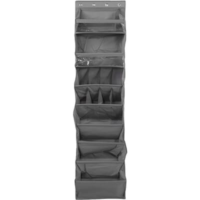 Deurhanger Schoenhouder Grijs Oxford Stof 14 Vakken 8 Lagen Hangend Schoenrek voor Sneakers Hoge Hakken Laarzen gray
