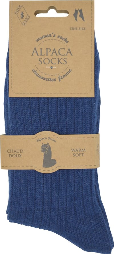 Dames Alpaca sokken - 2 paar zéér zachte & hoogwaardige kwaliteit - warmteregulerend - jeans blauw - maat 36/39