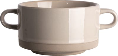 Gusta Design Soepkom – 450 ml – 4 delig - Aardewerk – Crème – Minimalistisch & Stijlvol