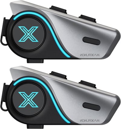 Motorfiets Helm Headset - Motor Intercom - Communicatie Tijdens Rit - Audio Multitasking - 1000m Bereik - Grijs