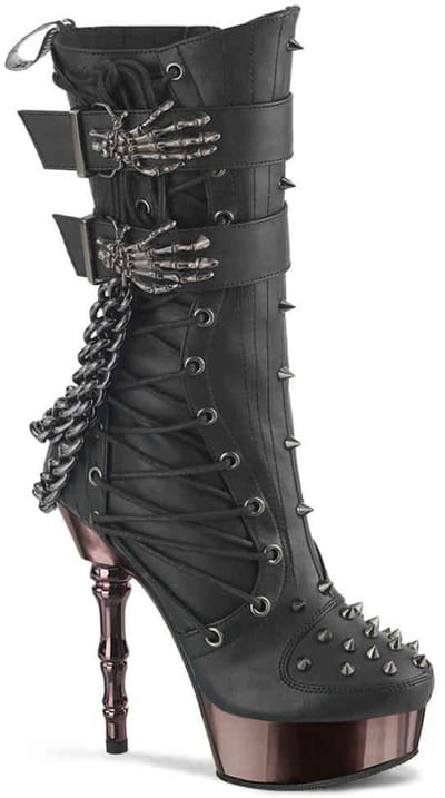 DemoniaCult - MUERTO159 Plateau Laarzen - US 6 - 36 Shoes - Zwart