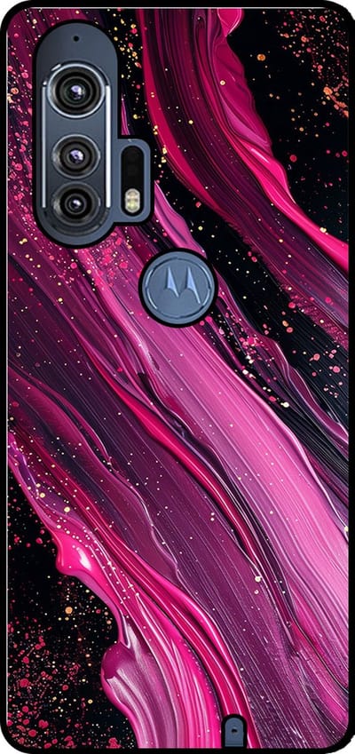 Smartphonica Telefoonhoesje Geschikt voor Motorola Edge Plus met marmer opdruk - TPU backcover case marble design - Paars Roze geschikt voor Motorola Edge Plus