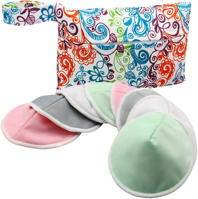Dailygoods - 8 Wasbare Borstvoeding Tepel Pads met Natte Tas en Waszak