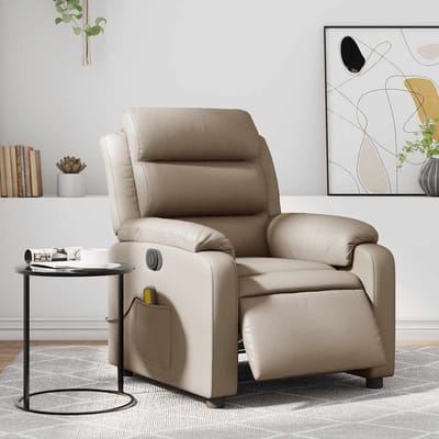 vidaXL - Massagestoel - verstelbaar - elektrisch - kunstleer - cappuccinokleurig