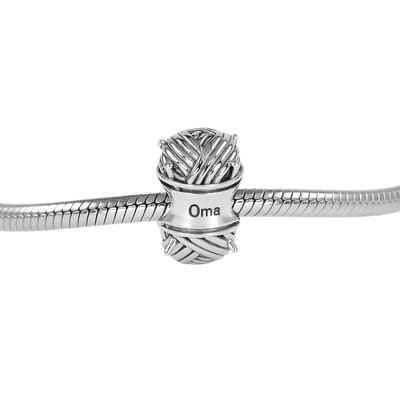 wol bolletje Oma bedel zirconia | bedels voor armband | oma bead | Zilverana | geschikt voor alle bekende merken | 925 zilver | moederdag