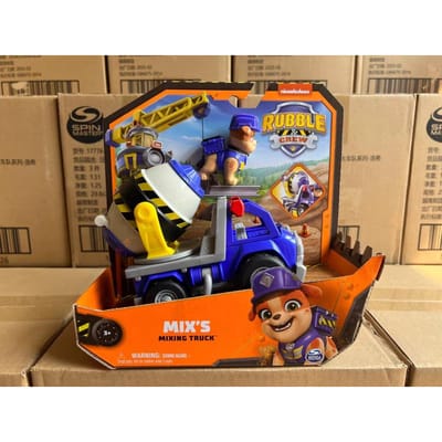 100% Originele Doos Rubble & Crew Actiefiguur Voertuig Vrachtwagen Speelgoed Motor Wheeler Mix Oplader Vrachtwagen Kinderspeelgoed Verjaardagscadeau