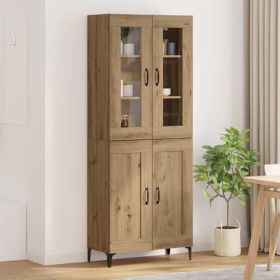 vidaXL - Highboard - Artisan - Eiken - 69,5 - x - 34 - x - 180 - cm - Bewerkt - hout