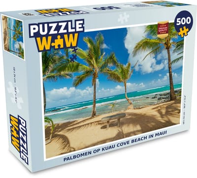 Puzzel Palbomen op Kuau Cove Beach in Maui - Legpuzzel - Puzzel 500 stukjes