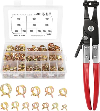 Slangklemmen Set - Veerbandklemmen - Slangbevestiging - 12 Maten 6-25mm - 140 Stuks - Zwart