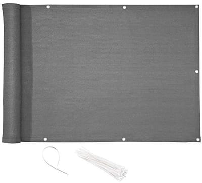 Privacy Screen for Balcony 1.0 x 3 m - Antracite HDPE Wind and Sun Protection