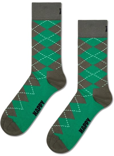 Happy Socks unisex sokken argyle groen