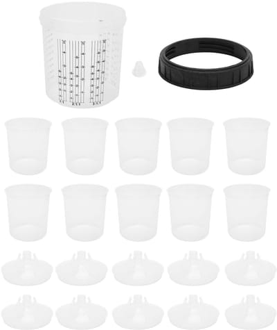 Dailygoods- Verfspuit Mengbekerset 0-600ML - Handig Verfsysteem - Geschikt voor Autolak - Premium ABS Materiaal - Voorkomt Oplossen en Lekken - Verfmengbeker
