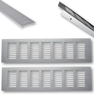 Aluminium Ventilatie Grille 20 x 8 cm voor Keuken, Badkamer en Toilet - Ideale Oplossing voor Luchtcirculatie