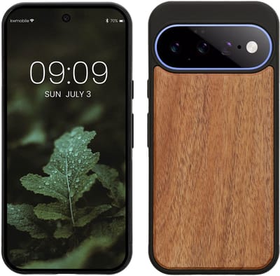 kwmobile telefoonhoesje geschikt voor Google Pixel 11 - Hoesje met bumper in vintage bruin / bruin - Backcover - hout