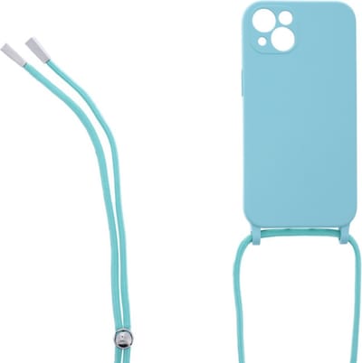 Ketting silicone telefoonhoesje Geschikt voor: iPhone 13 - TPU - Silicone - Turquoise - ZT Accessoires