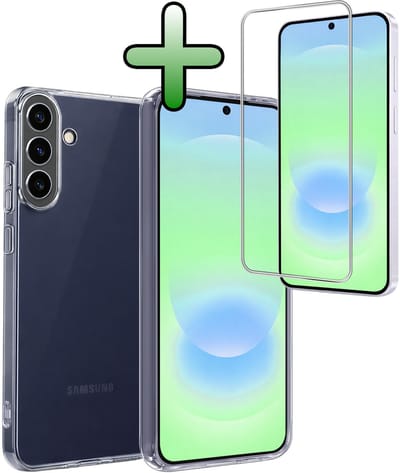 Hoesje Met Screenprotector - Geschikt voor Samsung Galaxy A37 - Sterk & Shockproof - Back Cover - Siliconen Case - Telefoon Hoes - Transparant