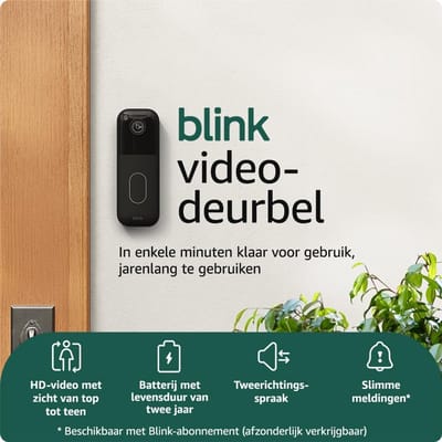 Videodeurbelsysteem met HD-video en lange batterijduur | Eenvoudige installatie en werkt met Alexa | Inclusief sync-module