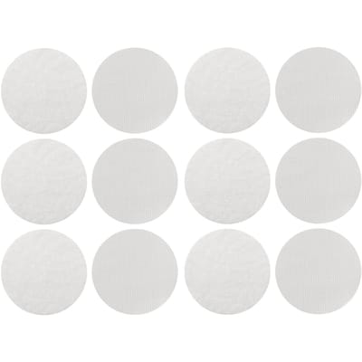 Lot de 6 coussinets antidérapants ronds auto-adhésifs avec crochet et boucle pour fixation de feuilles blanc