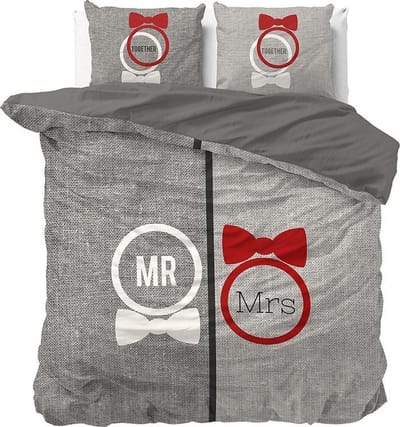 Dreamhouse Mr and Mrs Trendy - Dekbedovertrekset - Lits-Jumeaux - 240x200/220 + 2 kussenslopen 60x70 - Grijs