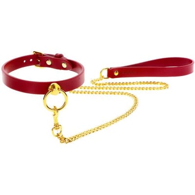 TABOOM Bondage in Luxury - Halsband met O-Ring en Riem
