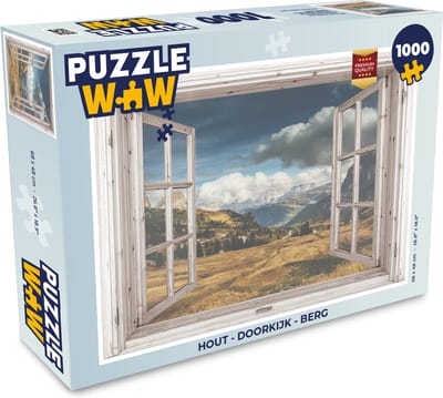 Puzzel Hout - Doorkijk - Berg - Legpuzzel - Puzzel 1000 stukjes volwassenen