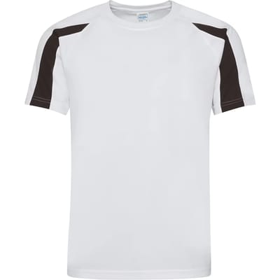 Just Cool Contrast Cool T JC003 - ARCTIC WHITE/JET BLACK - XXL