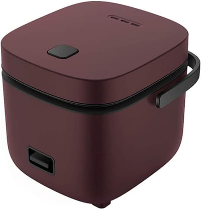 Aurixi® Rijstkoker Klein - Rijstkoker - Elektrische Rijstkoker - 1.2L - Bruin- 26cm x 25cm x 22cm
