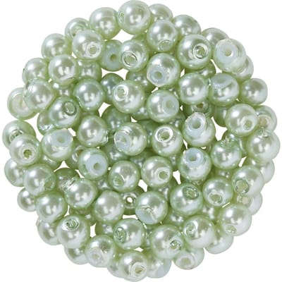 Glasparels, Ø 4 mm, 100 stuks - Lichtgroen