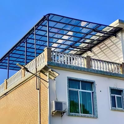 Dakplaten Polycarbonaat - Weerbestendig Transparant - Overkappingen en Serres - Hoge Slagvastheid - 100x300cm - Blauw