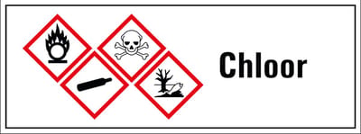 Chloor GHS tekststicker 280 x 105 mm