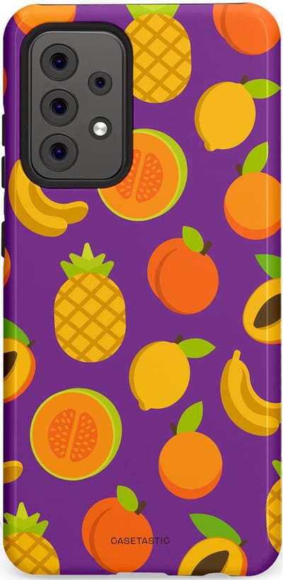 Casetastic Hoesje Geschikt voor Samsung A52 (4G/5G/s) - Stijlvolle Beschermende Duo-layer Case - Tropisch Fruit Feest