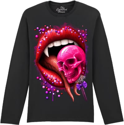Vampier Mond Skull Lolly Deadly Sweet The Coloured House Longsleeve T-shirt XXL