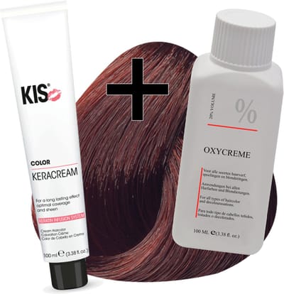 KIS haarverfset - 6RM Licht rood mahonie  - haarverf & waterstofperoxide