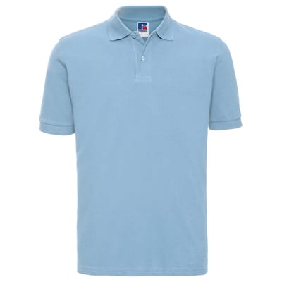 Russell Heren Klassiek Piqué Katoenen Polo Shirt (Hemelsblauw)