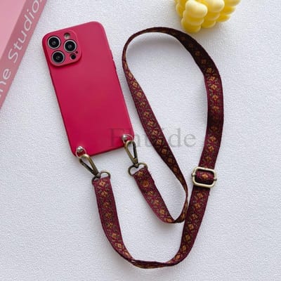 Klassieke Riem Case Voor iPhone 17 15 Pro Max 14 13 12 Mini X XS Plus 11 16 Pro Crossbody Lanyard Nek Koord Vloeibare Siliconen Cover for iPhone15 Pro Max red