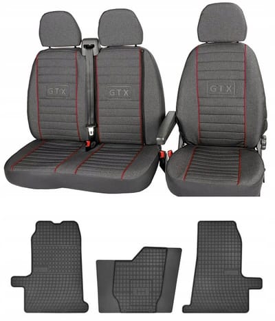 FROGUM Ford Transit MK6 - Automaat Set Stoelhoezen en Matten - Perfecte Pasvorm - Versterkt & Geurloos - Eenvoudige Montage
