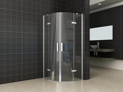 Wiesbaden Double cabine kwartrond met 2 draaideuren 1000 x 1000 x 2000 x 8 mm nano helder glas/chroom