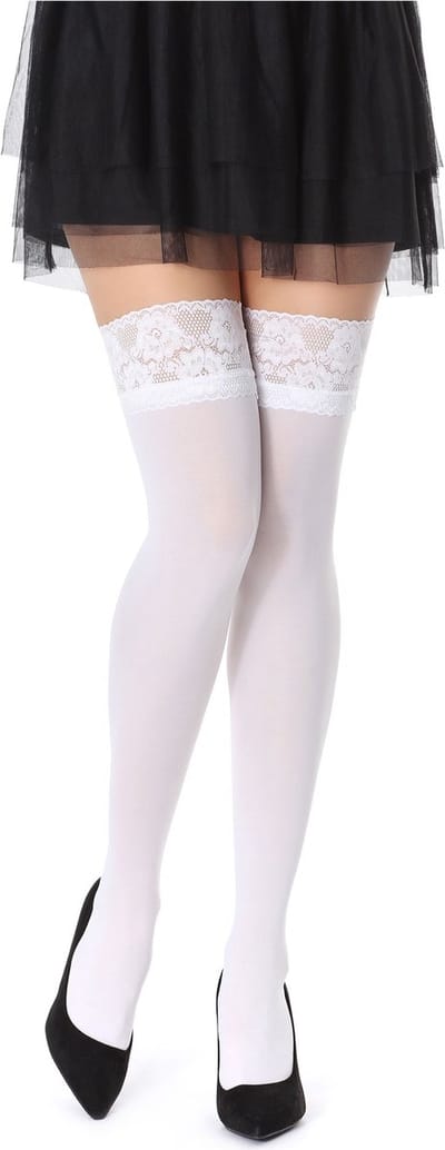 Bellivalini Dames Hold-Up Kousen - 40 Denier - licht glanzend - elastisch - Polyamide - BLV-FI-1004 - Wit - M-L
