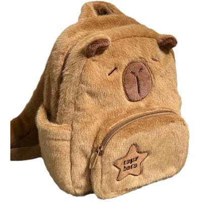 Capibara Pluche Tas Crossbody Tas Cartoon Kawaii Herfst Winter Veelzijdige Cartoon Rugzak Grappige Capibala Crossbody Pluche Tas