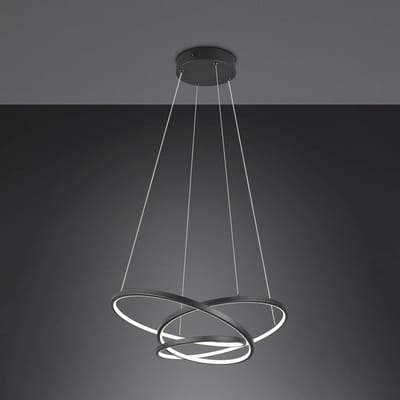 TRIO DARVIN - Hanglamp - Zwart mat - incl. 1x SMD 34 W - Instelbare lichtkleur - Dimbaar met schakelaar - Plafondbevestiging - Niet geschikt voor externe dimmer - In hoogte verstelbaar - DIP - Schakelaar