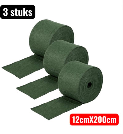 3 stuks - Vorstbeveiliging - Winterbescherming voor Bomen - Ademend Niet-Geweven Boomwikkel tegen Vorst en Zon - Plantaardige Band voor Stam en Planten - 12cmx200cm - Groen