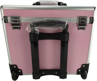 Kapperskoffer - Mobiele Trolley - Professioneel Gebruik - Inclusief Wielen - 40x20x38 cm - Roze