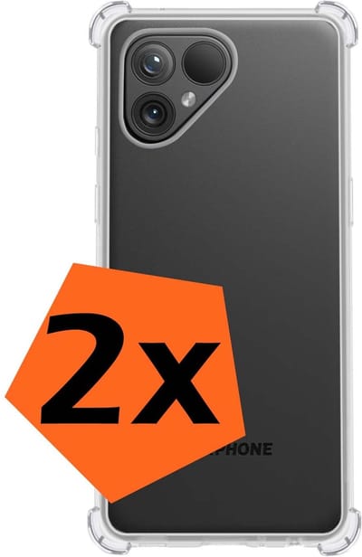 Hoes - 2 Stuks - Geschikt voor Fairphone 5 - Sterk & Shockproof - Siliconen Case - Back Cover - Telefoon Hoesje Shock Proof - Transparant