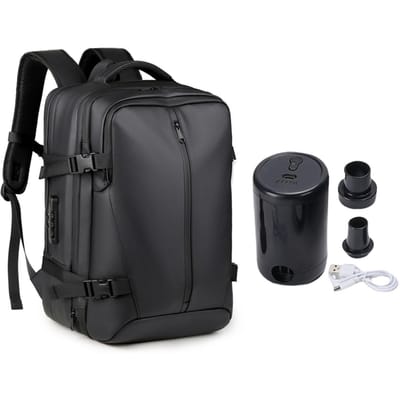 Sac à dos sous vide avec pompe, antivol, résistant aux éclaboussures, grande capacité de 36 à 55 L, séparation sec/humide gray