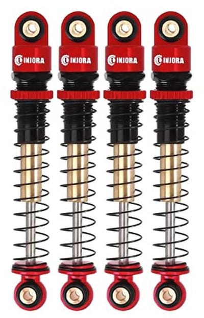 RC Schokdemper 43mm Teleschokken met Schroefdraad voor 1:24 Crawler - Rood, 4 Stuks